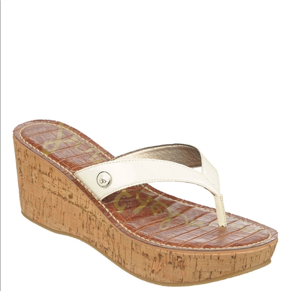 Sam Edelman White Cork Romy Wedge